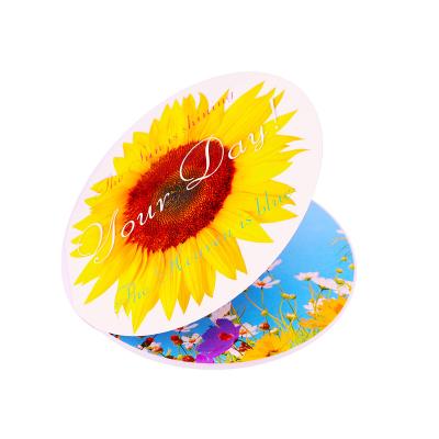 China Paper Custom Design Sunflowers Happy Birthday Musical Around Birthday Greeting Card Postcard for sale