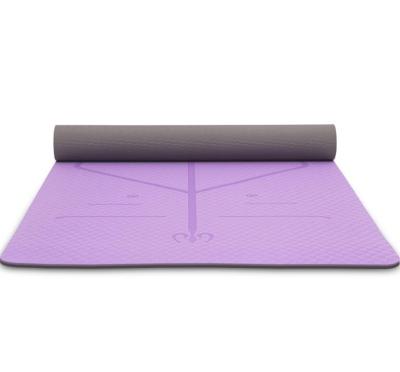 China Eco-Friendly Natural Colorful Yoga Mat With Tape Band Portable For Fitness for sale