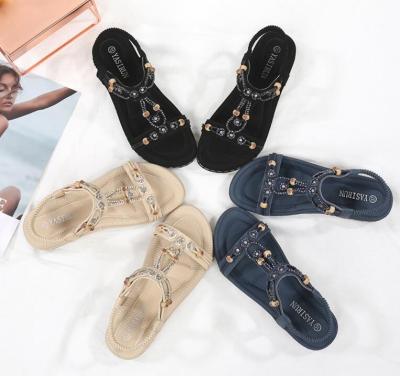 China New Design Anti-slippery Women's Sandal Soft Leather Flat Custom Ladies Fashion Cute Shoes for sale