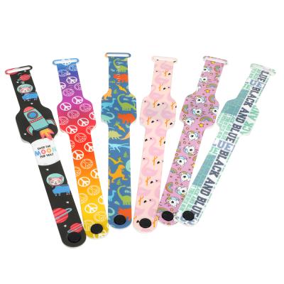 China Wholesale Customzied LED Display Muticolor Printed Strap Rectangle Wrist Watch Kids Digital LED Wrist Watch for sale