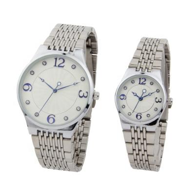 China Chronograph Couple Wtach Womens Analog Quartz Watch With Stainless Steel Strap for sale