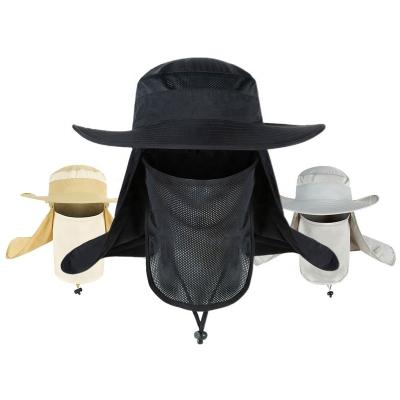 China Eco - Friendly Outdoor Fishing Sun Hat , Neck Fin Upf 50+ Sun UV Protection Bucket Hat for sale