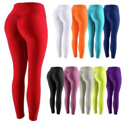 China Colorful Breathable Ladies Ruched Crac! crack! butt lifting fitness high waist tight booty workout yoga pants stretch leggings for sale