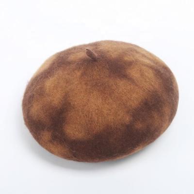 China Plush Stylish Tie Dyed French Wool Beret Hat for sale