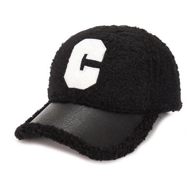 China COMMON Lambswool Baseball Cap For Women Teddy Fleece Sports Hats Comfortable Winter Embroidery Sun Outdoor Hats for sale