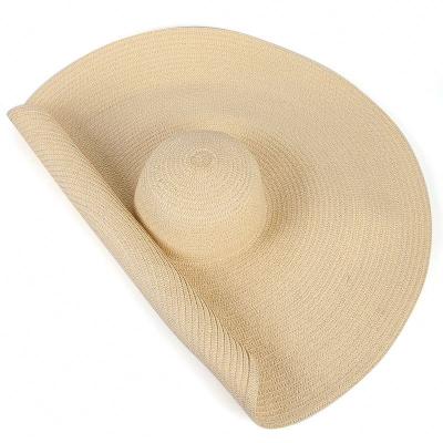 China Wholesale Fashion Ladies Dobby Extra Wide Brim Sombrero Hats Bundle Straw Sun Hat Oversize Floppy Beach Hats For Women for sale