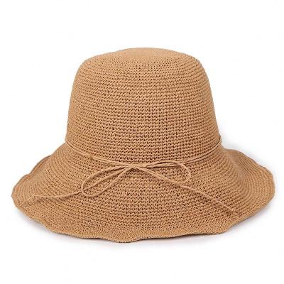 China Pure Fisherman Bucket Hat Paper Straw Hats For Tourist Street Sun Hat Girl Women Color Popular Character Quality Folding Hat for sale