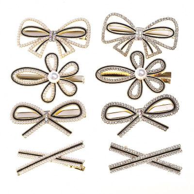 China Fashion Temperament Hair Clip Pearl Bow Love Platypus Alloy Hairpin Soft Hairpin For Women Hair Accessories for sale