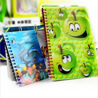 China high quality 3d notebook 3d custom printed 3d lenticular notebook with spiral bound for school for sale