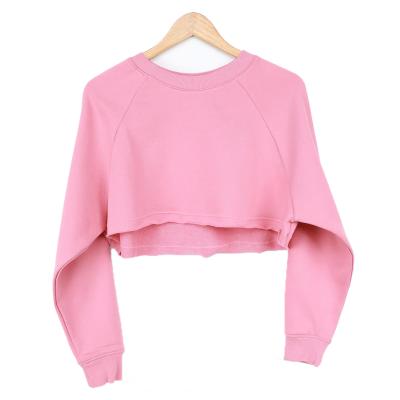 China Breathable Fitness & Yoga Wear > Hoodies & Sweatshirts Orchard Rose Pink Cropped Pullover Sweatshirt for sale