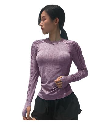 China Breathable Gym Yoga Long Sleeve Top Crop Fitness Wear T-shirt Seamless Running Sportswear For Women for sale