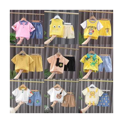 China Low price short sleeved children's good quality casual T-shirt children's summer wear T-shirt set print children's clothes for sale