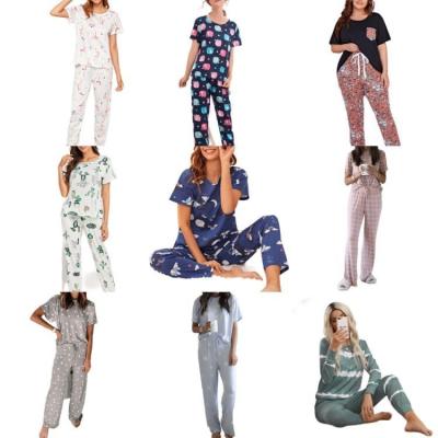 China Wholesale Ladies Cotton Short Sleeve QUICK DRY Pajamas 2 Piece Pajama Sets for sale