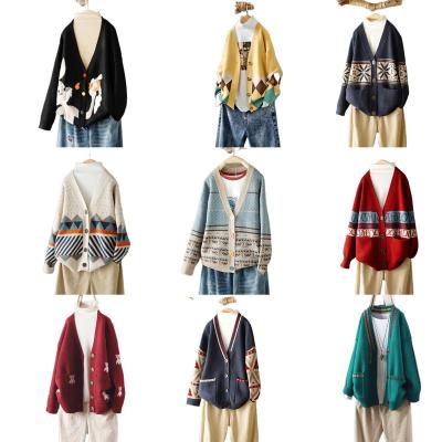 China Autumn New Spring V-Neck Anti-pilling Wrap Cardigan Long Knitted Women's Cardigan for sale