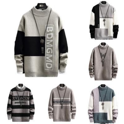 China Fashion Anti-pilling Printed Pullover Men's Custom Sweater Cotton Knitted Crewneck Pullover Men's Sweater for sale