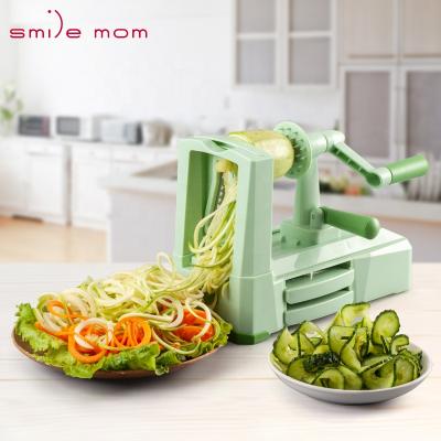 China Sustainable Fruit Vegetable Tools 5 Blade Vegetable Slicer Spiral Cutter for sale