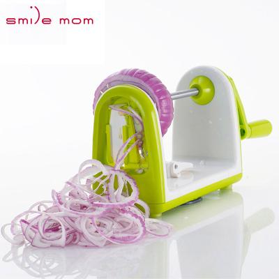 China Viable Mom of Smiles 5 in 1 Kitchen Helper Ribbon and Curly Cutter - Angel Hair Slicer - Twist Spiralizer - Manual Potato Spiral Slicer for sale