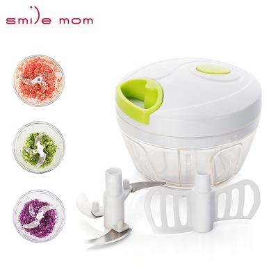 China Sustainable Smile Mum 2 in 1 Kitchen Aid 400ml Mix Eggs Pull Vegetable Quick Onion Chopper Kitchen Tool for sale