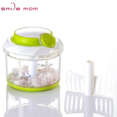 China Sustainable Smiling Mum 2 in 1 1L Plastic Pulling Food Slicer - Chopper Pulling Manual Vegetable Chopper for sale