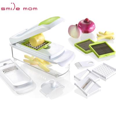 China Viable Multifunctional Mandoline Slicer Smile Mama 6 in 1 Julienne Vegetable Slicer - Multi Hand Carrot Kitchen Grater - Manual Vegetable Slicer Dicer Kitchen Tool for sale