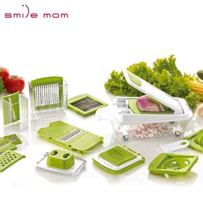 China Sustainable Smile Mum 11 in 1 Multi Manual Dicer Kitchen Aid Vegetable Cutter Grater Quick Slicer Dicer for sale