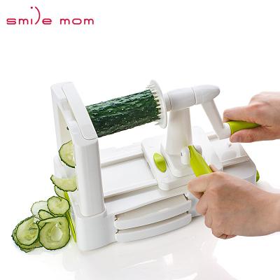 China Smiling Mom Kitchen Viable Vegetable Slicer Blades Handheld Veggie Spiralizer for sale