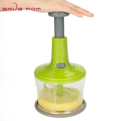 China Sustainable Smile Mum 3 in 1 Vegetable Onion Chopper For Restaurants Hand Press Slicer Manual Cutter Food Cutter for sale