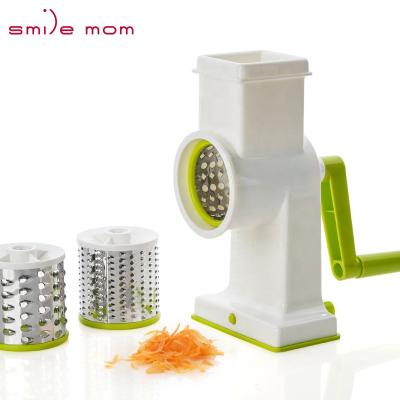 China Sustainable Mum Smile Kitchen Hand Vegetable Rotary Cheese Grater Pro Drum Grater for sale