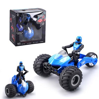 China New Toy 2.4Ghz High Speed ​​Forward/Reverse 360 ​​Degree Rotating Transformable Motorcycle Stunt Remote Control Car for sale