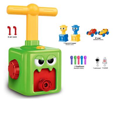 China Educationl DIY Toys Crazy Car Plastic Inertia Toy Air Squeeze Grip DIY Power Balloon Inertia Launcher For Kids for sale