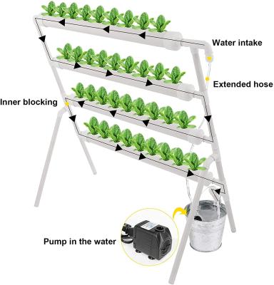 China 2022 Eco-Friendly 36 Sites Hydroponic Grow Kit Plant Growing System For Vegetables Ladder Pipe 4 Outer Set Pipes 4 Layers for sale