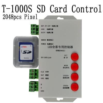 China T1000S T-1000S LED Controller DC5~24V T-1000S RGB Controller WS2801 WS2811 WS2812B LPD6803 led Pixels T1000S Controller with SD for sale