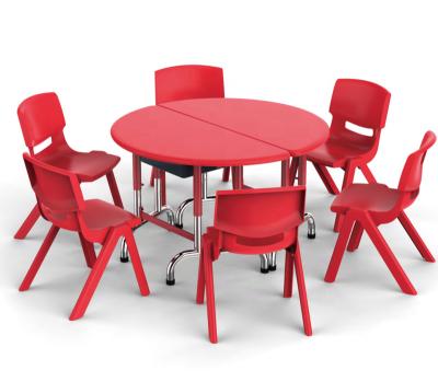 China High quality plastic semicircle plastic semicircle table and chair for kids / preschool furniture for sale