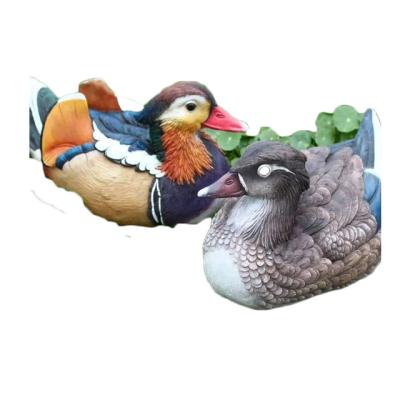 China Nature Silicone Fiberglass Pigeon Garden Statue Casts Mandarin Duck Statue Sculpture for sale