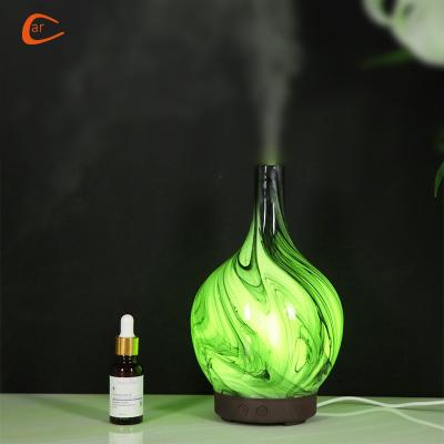 China Ultrasonic Glass Vase Therapy Car 3d Art Nebulizer Electric Aroma Diffuser Humidifier for sale