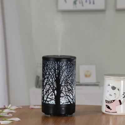 China Forest Luxury Electric 7 Color Options Room Deffuser Humidifier Essential Oil Metal Ultrasonic Led Aroma Diffuser Hot Black 2022 Hotel for sale