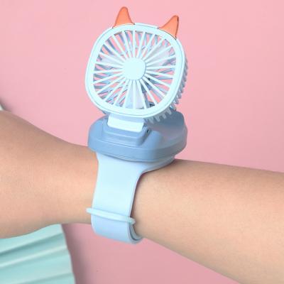 China Amazon Adjustable Hits Usb Watch Fan Charging Glow At Night Cat Ear Usb Fan Portable Mini For Outdoor for sale