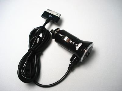 China 10.5W 2.1A Car Dual Port Charger CLA Adapter Built In Iphone Cord for sale