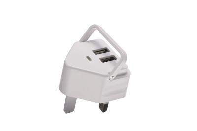 China 100 - 240v 3 Pin British Plug Usb a Socket Wall Dual Port Charger for Mobile Phone BS1363 for sale