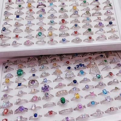 China Fashion Hot Sales Crystal Colored Zirconium Ring High Quality Men Women Rings Crystal Titanium Stainless Steel Steel Rings for sale