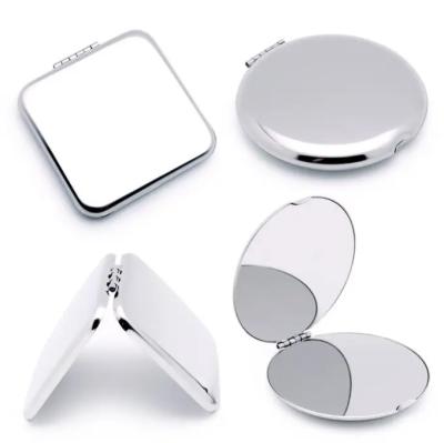 China Shatter-Resistant Stainless Steel Portable Double-Sided Handheld Cosmetic Mirror Magnifying Custom Logo for sale