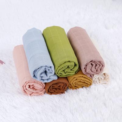 China Sustainable High Quality Single Color Muslin Wrap Bamboo Muslin Infant Baby Wrap Wrap Covering for sale