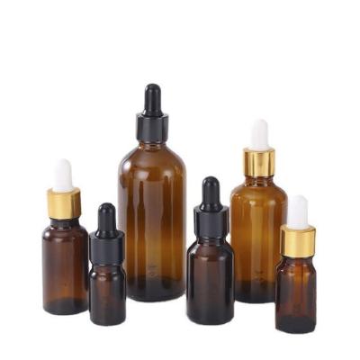 China Cosmetic Dropper Bottle 15ml30ml Amber Glass Essential Oil Bottle Dropper 1.7oz 50ml Glass Dropper Bottle for sale