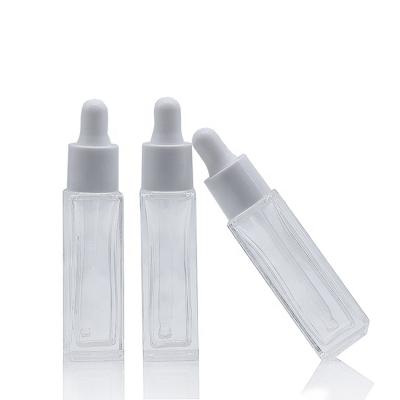 China 10ml square pipette bottle manufacturer spot side essence bottle original liquid bottle with plastic cover for sale