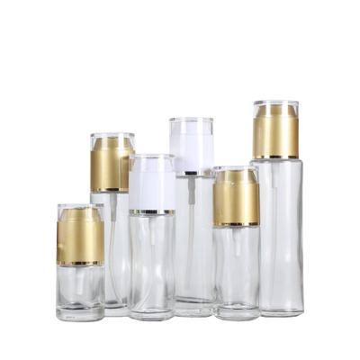 China Spot wholesale cylindrical glass lotion bottle 20ml30ml50ml60ml80ml100ml spray bottle for sale