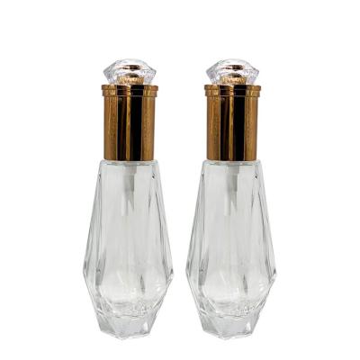 China Factory wholesale 60ml hair care essential oil bottle prismatic glass essential oil bottle lotion bottle for sale