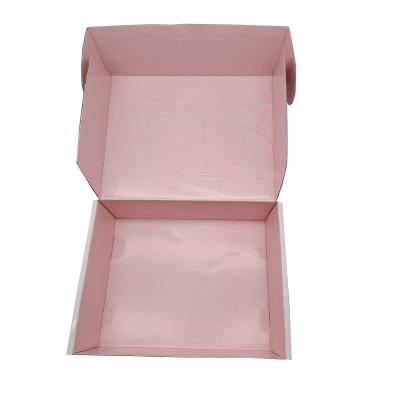 China Pink Recyclable Custom Cardboard Paper Mailing Boxes Corrugated Paper Shipping Boxes For Clothing for sale