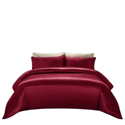 China Anti-Static Silky Satin Duvet Cover Set Luxury Silk Like Duvet Cover Set With Zipper Closure for sale