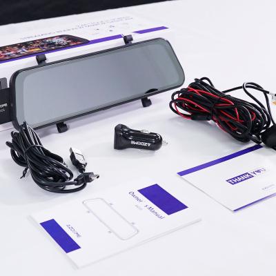 China Waterproof FHD 1080P Car Streaming Rearview Mirror Dash Cam IPS TP Auto Video Recorder With Rear View Camera for sale