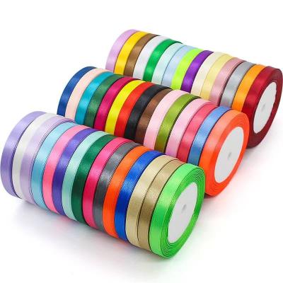 China High quality all size and color are available 100% polyester grosgrain satin ribbon Christmas wedding decoration roll sale for sale